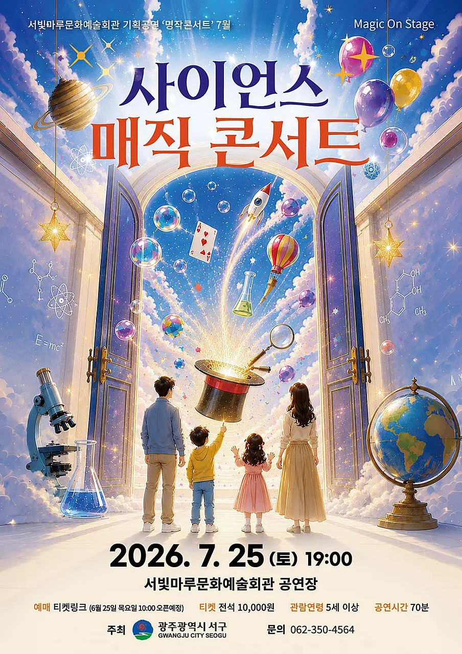 서빛마루문예회관 명작콘서트, 사이언스 매직 콘서트 [광주] (7월)