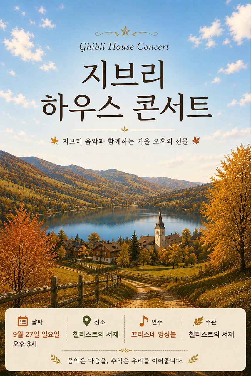 지브리 하우스 콘서트: 가을이 시작하는 날 [부산]